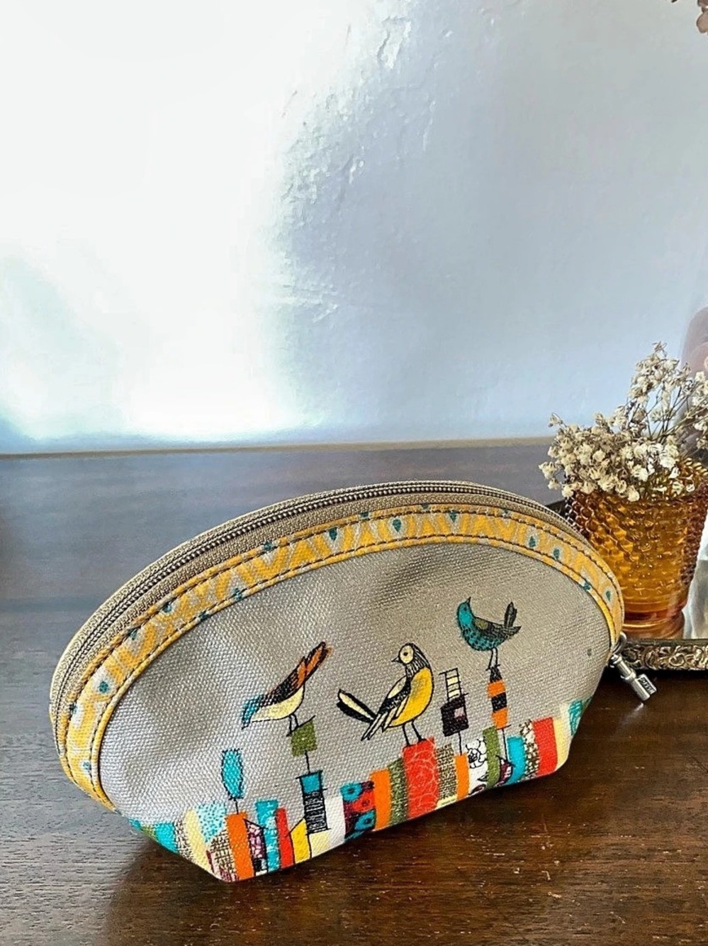Vintage Fossil Bird Cosmetic Pouch